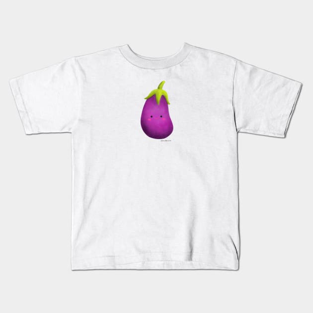 Eggplant Kids T-Shirt by julianamotzko